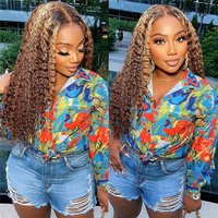 Highlight Ombre Human Hair Wigs P4/27 Honey Blonde 13x4 13x6 Deep Wave Lace Front Wigs Human Hair For Women Pre Plucked Colored