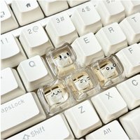 Cute MAO Profile WASD Keycpas Cat-shaped Animate Cartoon Expression Emoji Kaomoji Key Caps for MX Switch DIY Mechanical Keyboard