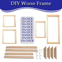 DIY Wood Frame 30x40 40x80 50x100CM Canvas Painting Poster Frame Wall Home Decoration Photo Hanging Picture Frame