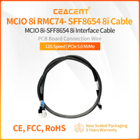 Mini Cool Edge IO MCIO x8 to SlimSAS SFF-8654 8I 74Pin 24G PCIe 5.0 NVMe Adapter Cable 0.8M Length 32AWG 85-ohm
