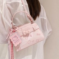 2025 New Kawaii Hello Kitty Handbag Japanese Sanrio Cartoon Girl Heart Cross Shoulder Bag High Beauty Girl Birthday Gift