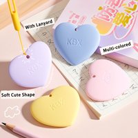 4Pcs Cartoon Heart Shape Colorful Eraser Anti-lost Without Leaving Marks Pencil Rubber Correction Eraser Back To School