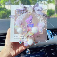 Safe Journey, Cute and Colorful Deer Car Hanger, Decoration for Rear View Mirror Pendant, Female Car Hanger