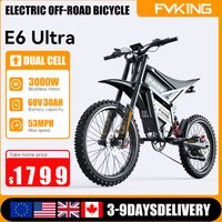 Adult Electric Bicycle 3000w 60V 30ah Mountain Electric Bike 53Mph Entertainment Off Road E Bike