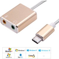 1PCS USB Type C Type-C External Sound Card Adapter Audio Card USB-C to Jack 3.5mm Earphone Micphone for Laptop Macbook Pro