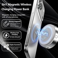 20W Bidirectional Fast Charging Power Bank Three-in-one Magnetic Wireless Power Bank Compact Portable Low Power for Magsafe