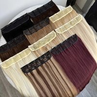 One Piece Clip in Human Hair Extensions Natural Straight Machine Remy Hair Easy to Wear and Remove at Home For Women 14-22 Inch