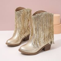 European and American fashion children's western cowboy boots cross-border autumn and winter fringed children's boots