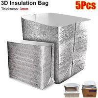 5Pcs Folding Ice Cold Warm Aluminum Foil Bag Delivery Carrier Food Thermal Insulation Bag 3mm Packing Cooler Bag Drink Storage