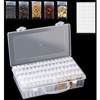 Seed Storage Box 64 Slots Seed Organizer with Lid Grid Box Planting Plant Seed Container with 64 Label Stickers