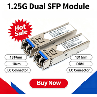 Gigabit SFP Transceiver Module 1.25G 1310nm LC Dual Fiber Single Mode SMF DDM Compatible For Cisco Mikrotik H3C Huawei Switch