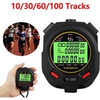 Luminous Digital Stoppuhr 10/30/60/100 Track Tragbare Outdoor Sport Run Ausbildung Timer Chronograph Zähler Countdown Stoppuhr