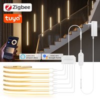 Tuya Zigbee Acoustic Walnut Wooden Grille Panel Wall Decor 24V COB LED Light Strip Waterproof Neon Silicone Gel Tape Dimmable
