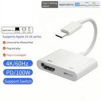 USB C to HDMI-compatible 4k 60hz 30hz Converter Adapter for iPhone 16Pro/Max,MacBook 2023,iPad Pro,iMac,S23,XPS 17,Surface Book