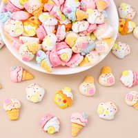 Leslie 15pcs Resin Flat Back Cabochon Cute Cake Ice Cream Charms Pendant for Earring Jewelry Making DIY Head-wear Nail Art Craft