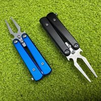 Golf Divot Repair Tool Metal Foldable Butterfly Alloy Forks with Bottle Opener Course Essential Portable Durable Compact Gift