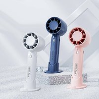 Handheld Fan with 3 Speeds Personal Fan Pocket Hand Fan and Desk Base for Commuting, Traveling, Queuing, Exercising Desktop Fan