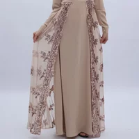 Fashion Muslim Abaya Dresses Women's Clothing Solid Sequin Dress Nationality Vintage High-waisted Women's Dress Autumn Clothing