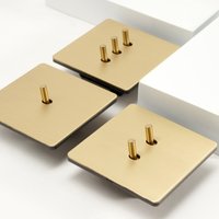 Wall lamp toggle retro switch panel 1-4 Gang2Way EU matte gold brushed stainless steel antique switch socket with USB charging