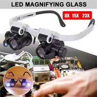 8X 15X 23X Magnifying Lens LED Illuminated Headband Eyewear Magnifying Glasses for Watch Jewelry Electronic Repair Tools