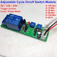 AliExpress NONE DC 5V 12V 24V 1S-24H Adjustable Delay Time Cycle turn ON OFF Switch Infinite Timer Control Cycle Switch On/off Relay Module