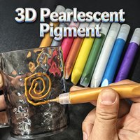 10ml Pearlescent Acrylic Tracing Pen with 3D Metallic Pigments for Glass Painting Golden & Silvery 3D Outlining Pen