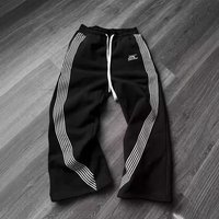 Mens Y2K Striped Sweatpants Harajuku Retro American High Street Loose Casual Hip Hop Versatile Trendy Joggers Streetwear Pants