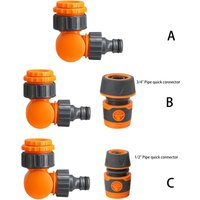 Garden Hose Quick Connector,180° Rotatable Fast Release Elbow Joint,1/2" 3/4" Faucet Adapter, Watering&Irrigation