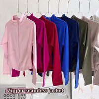 Woman's Sports Jacket Zip Up Gym Clothes Long Sleeve Workout Seamless Top Speed Activewear Yoga Pilates Running Coats