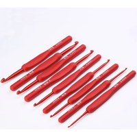 Silicone Crochet Hooks Needle Handle Frosted Aluminum Handmade DIY Hook Head Crochet Sweater Weaving Knitting Sewing Tool