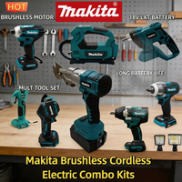 Makita 18V Brushless Cordless Combo Kit: Hammer Drill, Angle Grinder, Circular Saw