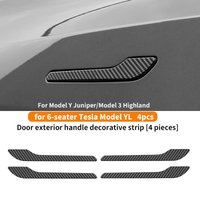 For 6-Seater Tesla Model YL Exterior Door Handle Decorative Strip, Model Y Juniper Model 3 Door Handle Anti Scratch Sticker, 4pc