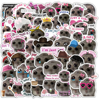 56pcs Cute Sad Hamster Meme Stickers im just a girl Graffiti Stickers DIY Phone Guitar Laptop Suitcase Waterproof Sticker