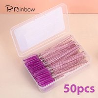 Brainbow Brosse à cils jetable, 50 pièces, brosse à sourcils, applicateur de Mascara, peigne de greffage, outil de maquillage de beauté