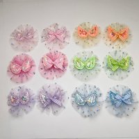 10Pcs Shiny Mesh Flower PVC Angel Wing Appliques Ornaments For DIY Handmade Hair Clips Hats Clothing Patches Decorations