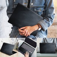 Pack of 2 Matte Black Laptop Stickers, Scratch Resistant Self-Adhesive Protective Decals - Easy to Stick and Tear, Universal