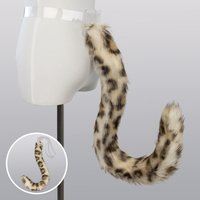 Handmade Simulation Leopard Tail Cute Plush Bobcat Tail Comic-Con Live Broadcast Props