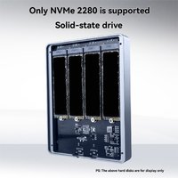 L68A 4 Disk M.2 NVMe SSD Enclosure with Cooing Fan 10Gbps USB 3.2 Gen 2 to NVMe M.2 M-Key SSD Case for 2280 NVMe SSD US PLUG