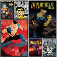 Classic Cartoon Anime I-Invincible cool man posters Self-adhesive Paper Print Home Living Room Bedroom Entrance Bar Cafe Art