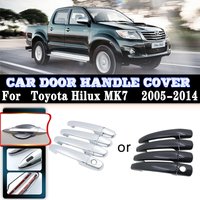 Car Door Handle Covers For Toyota Hilux MK7 2005~2014 Luxurious Carbon Fiber handles Or Chrome Gloss Door handles Cover Trim Set