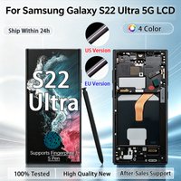 S22U For Samsung Galaxy S22 Ultra 5G AMOLED LCD Display Touch Screen Digitizer Assembly Replacement Repair Spare Parts NewSupply