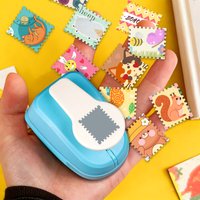 Postage Stamp Square Rectangle Paper Hole Puncher Cutter Tool 48mm 38mm 25mm Shapes for Paper craft scrapbook cardmaking Journal