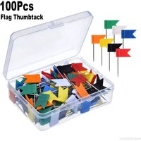 100Pcs Set Color Flag Thumbtack Push Pins 35mm Office School Wall Map Photos Paper Bulletin Board Decorative Thumb Tack Pushpin