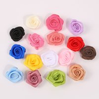 50pcs 1in 2.5cm Mini Stain Solid Color Rose For Handmade DIY Clothing Shoes Handicraft Gift Bag Hat Decor Accessories