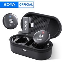 BOYA Omic D/U Wireless Lavalier Lapel Microphone for iPhone iPad Android Type-c Smartphone Youtube Live Recording Interview Vlog