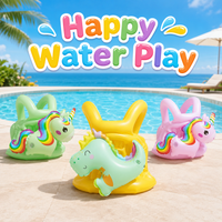 Inflatable Swim Trainer, Vest Unicorn Dinosaur Pool Float Ring Cartoon Swimming Aid Floaties PVC Swim Ring for Pool Beach Summer