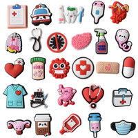 27pcs Medical Series Shoe Charms Set For Clogs Bogg Bag Bubble Slides Sandals, PVC Shoe Decorations Beach Bag Accessories