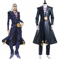 Costume de cosplay Anime JoJo Bizarre Adventure Leone Abbacchio, uniforme de trench pour homme, ensemble complet, costumes de fête d'Halloween