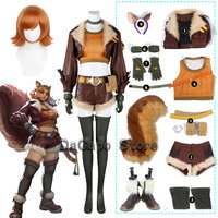 Mv Rivals Squirrel Girl Cosplay Costume Tail Ear Doreen Wig Allene Green Anime Game Clothes Uniform Halloween Sexy Women Outfits