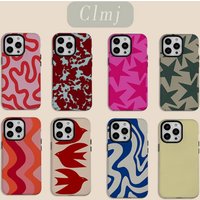 Luxury Clmj BUGR Fashion Vintage Large Stars Phone Case for iPhone 17 16e 16 15 14 13 12 11 Air Pro Max Plus Double-layer Cover